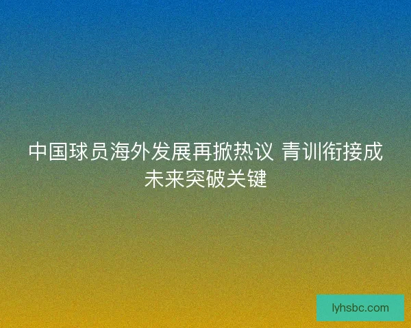 中国球员海外发展再掀热议 青训衔接成未来突破关键